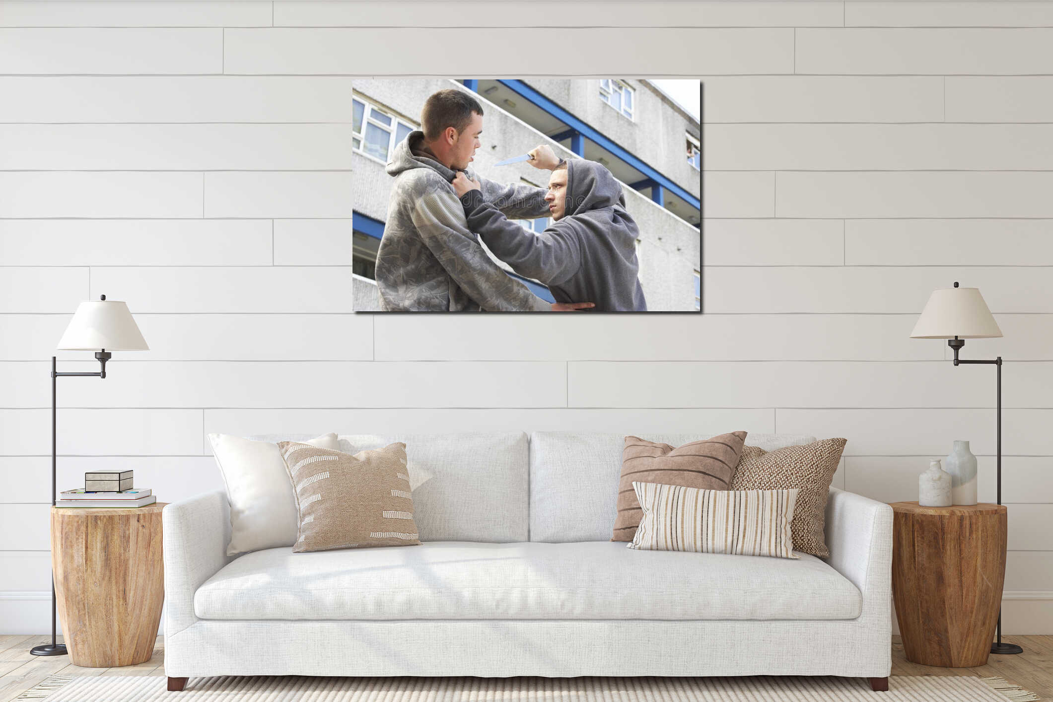 Canvas hanging interior mockup