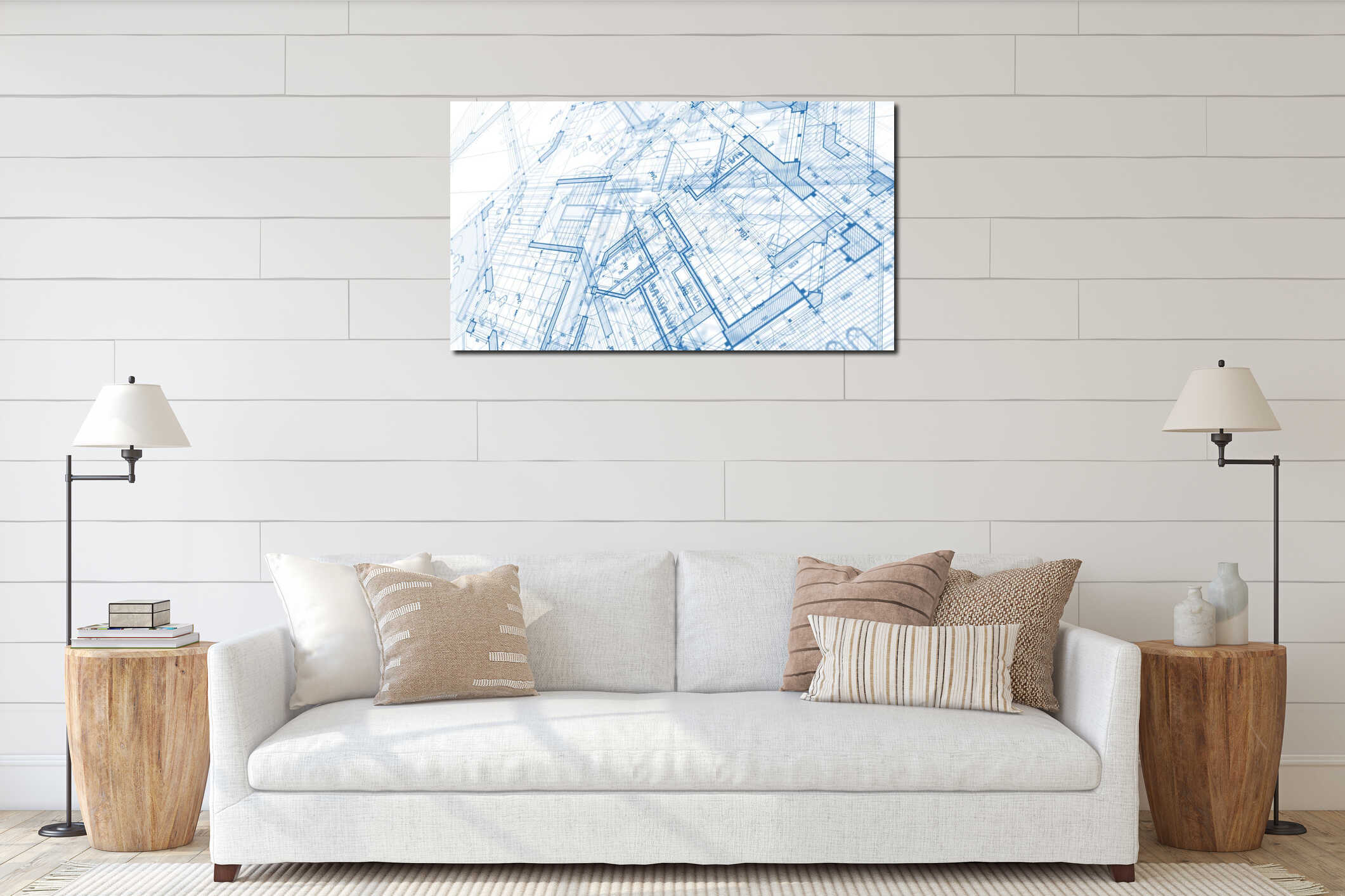 Canvas hanging interior mockup