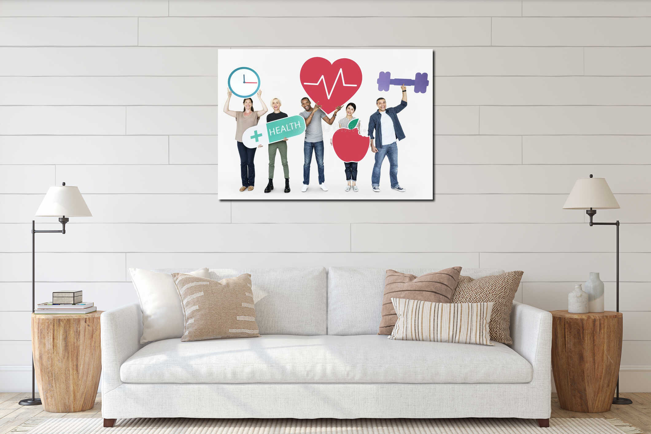 Canvas hanging interior mockup