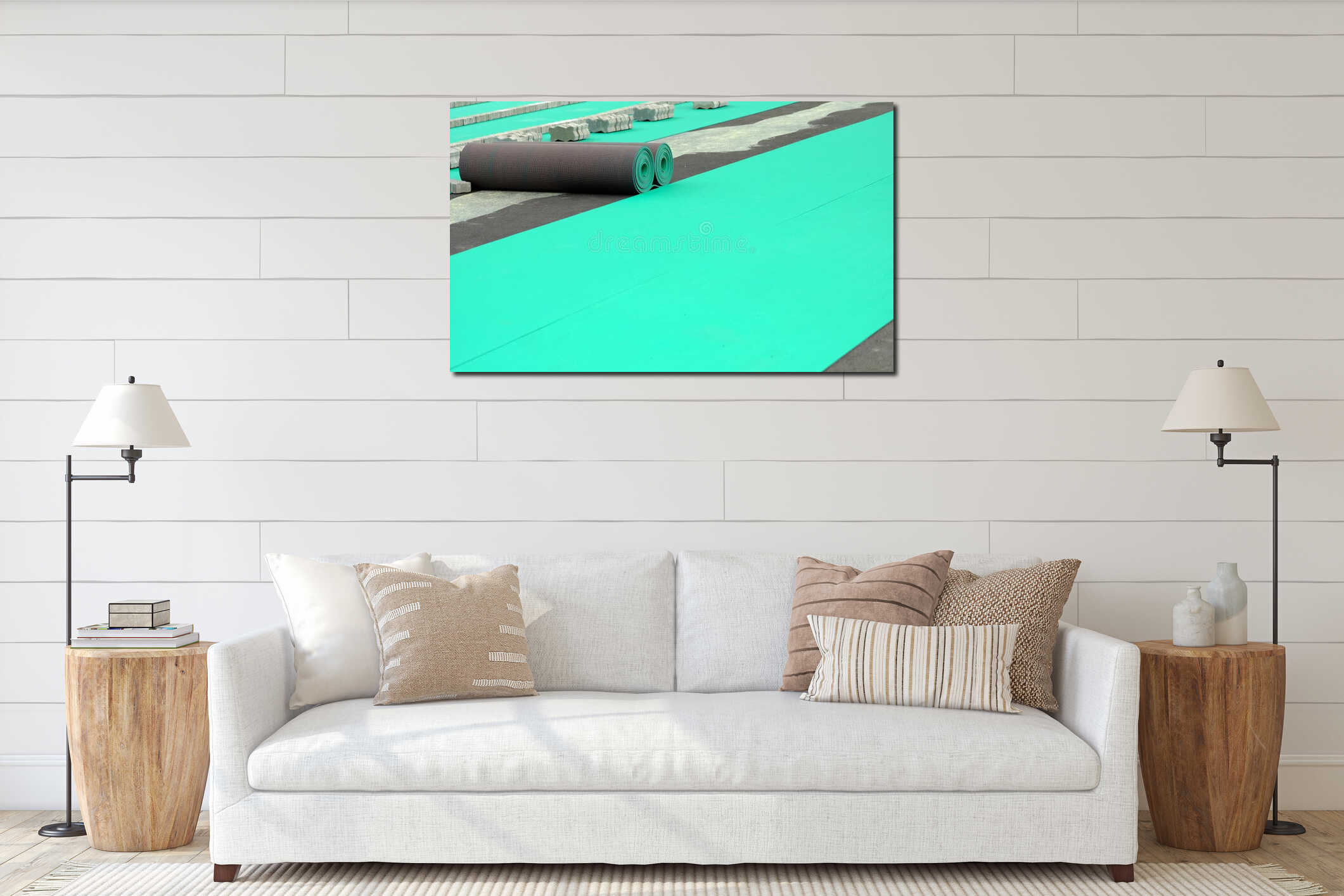 Canvas hanging interior mockup