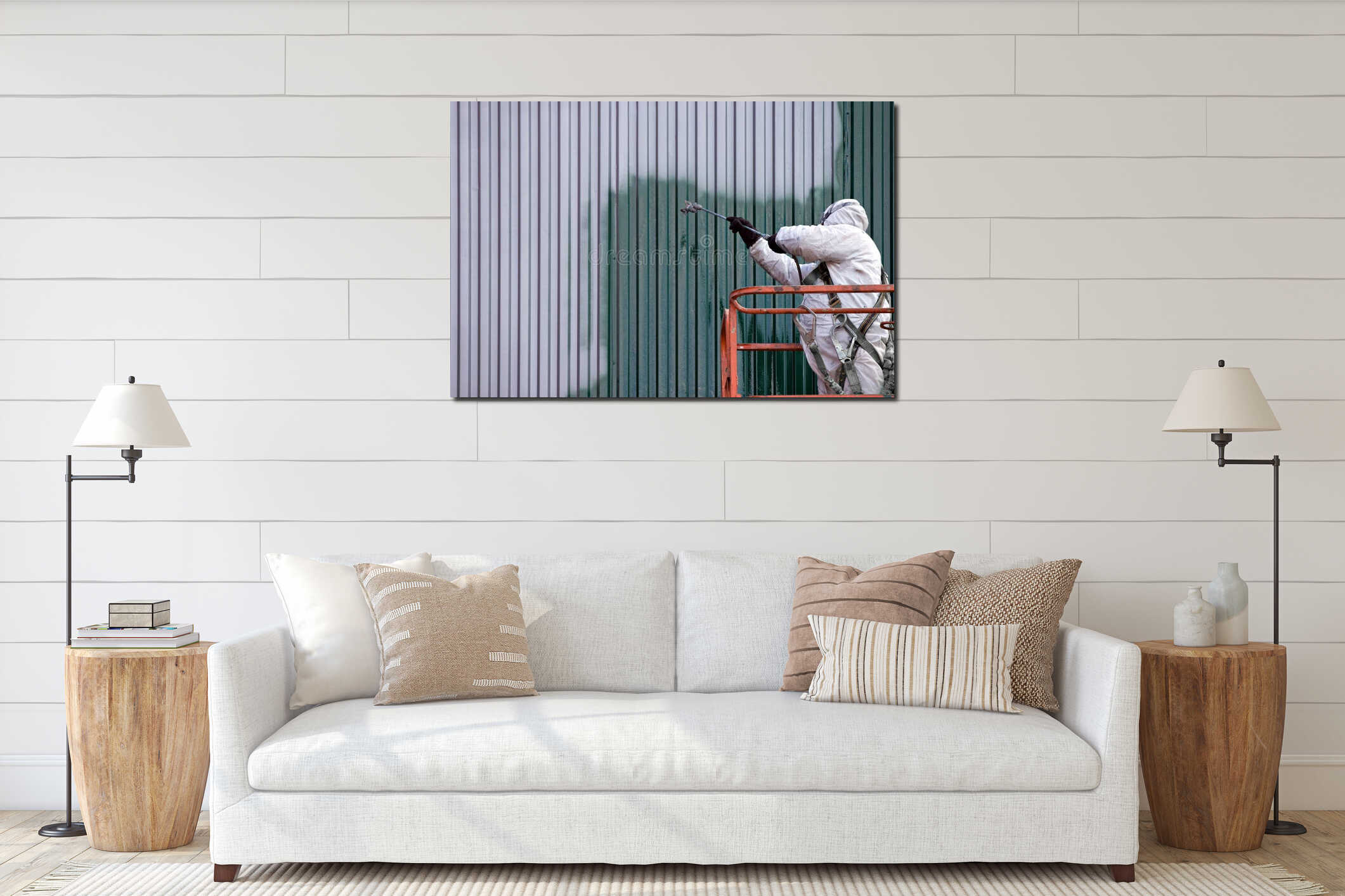 Canvas hanging interior mockup