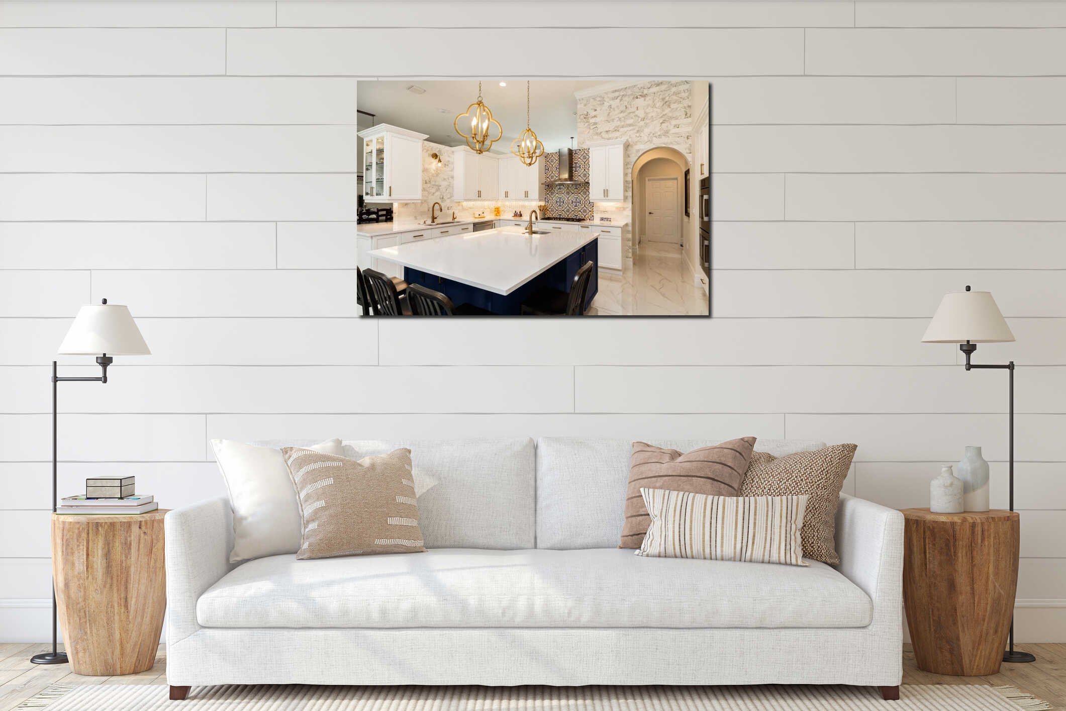 Canvas hanging interior mockup