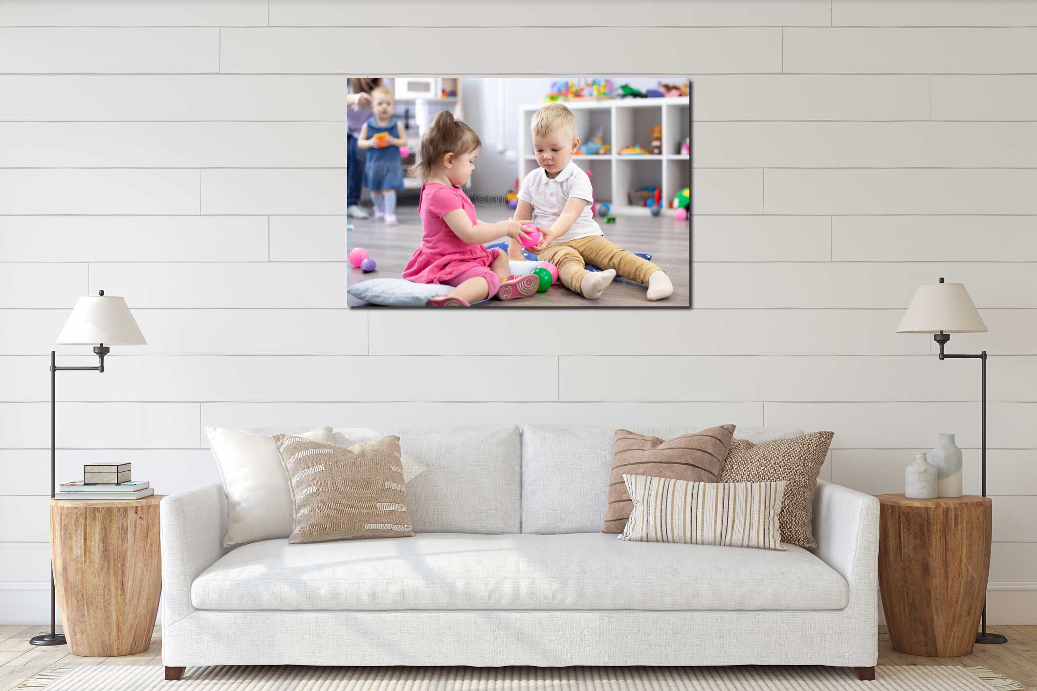 Canvas hanging interior mockup