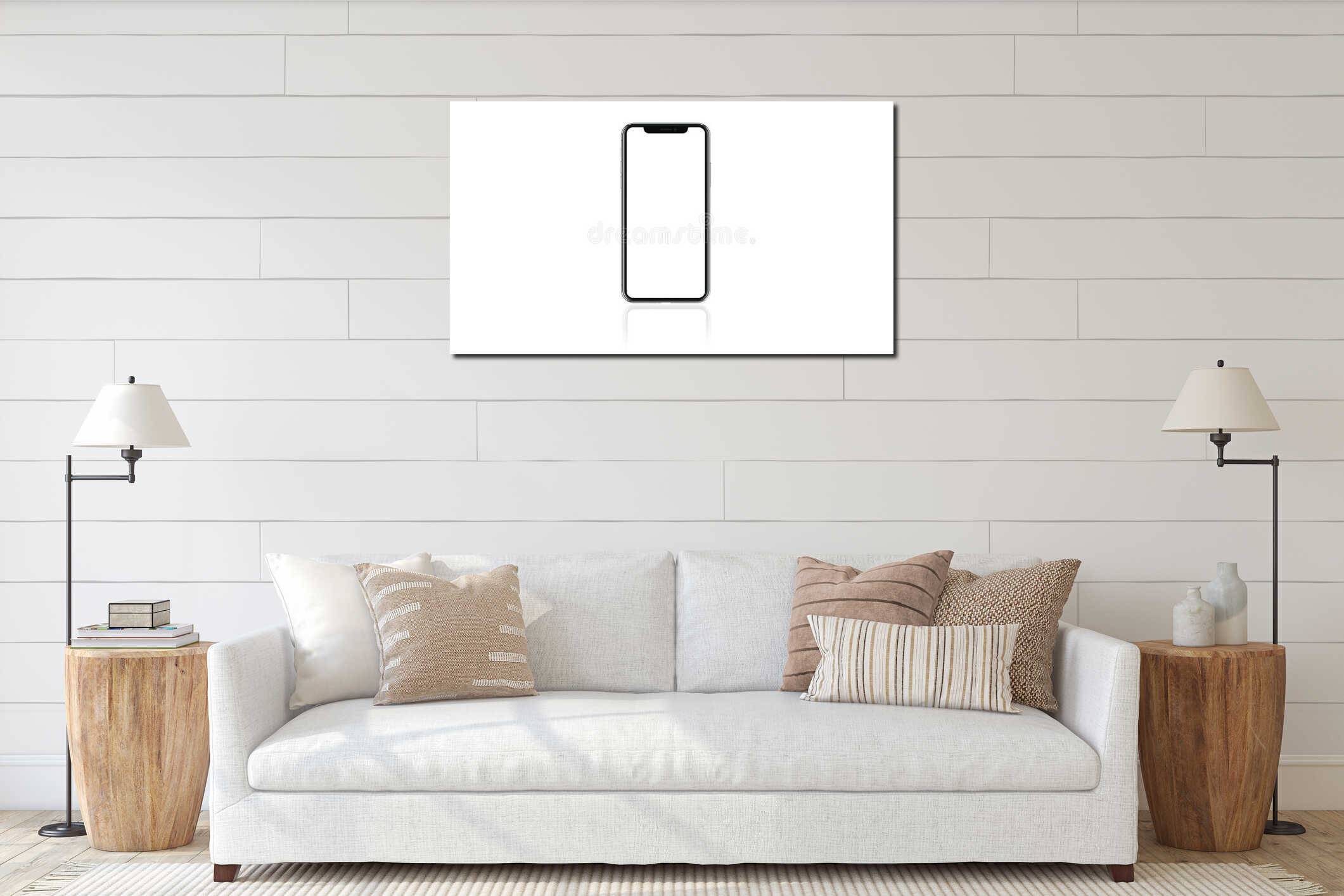 Canvas hanging interior mockup