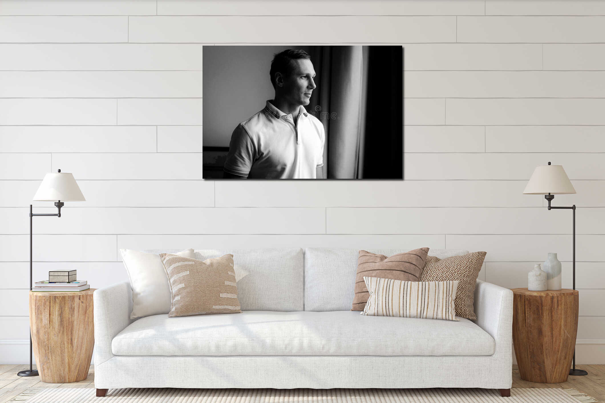 Canvas hanging interior mockup