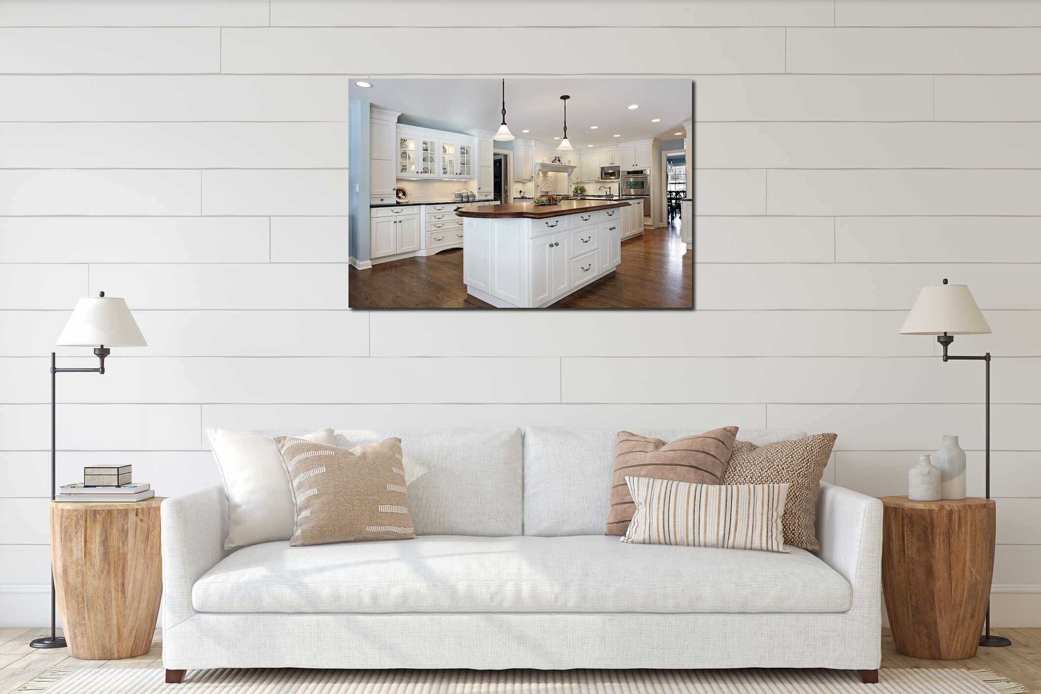Canvas hanging interior mockup