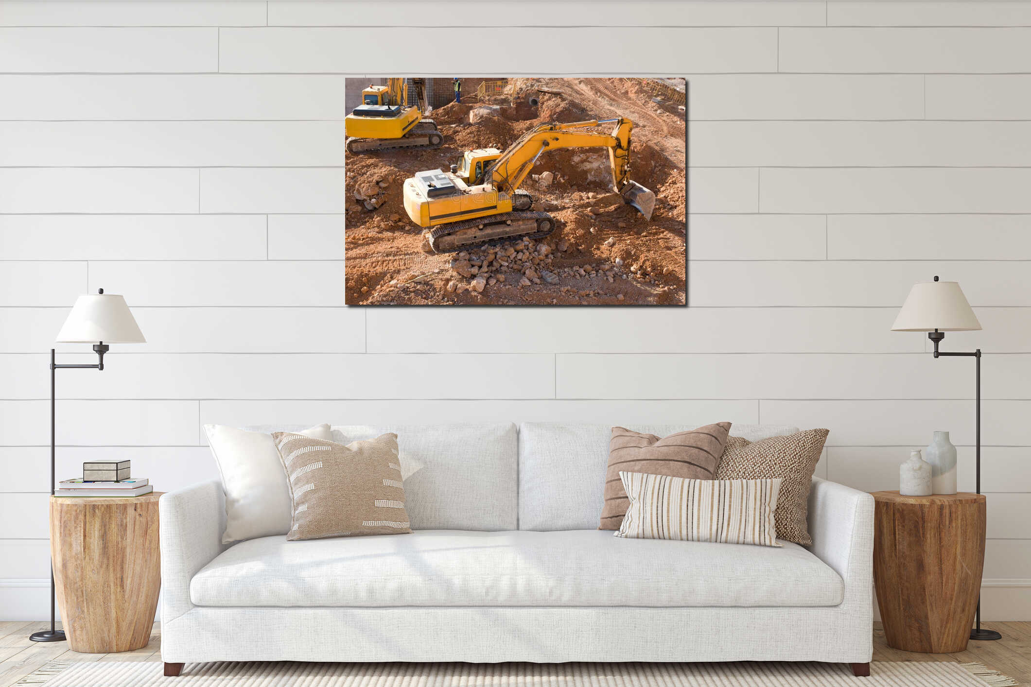 Canvas hanging interior mockup