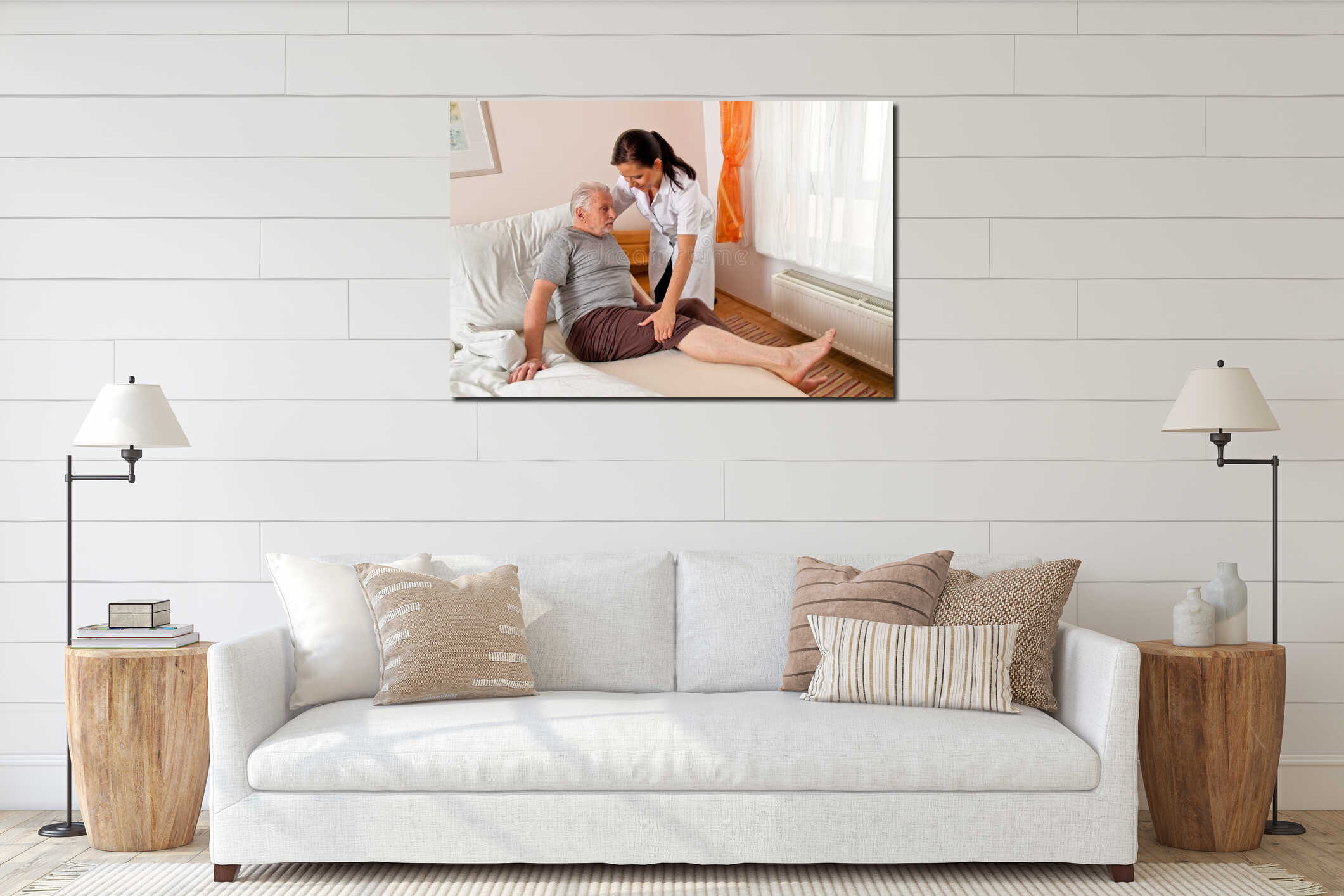 Canvas hanging interior mockup