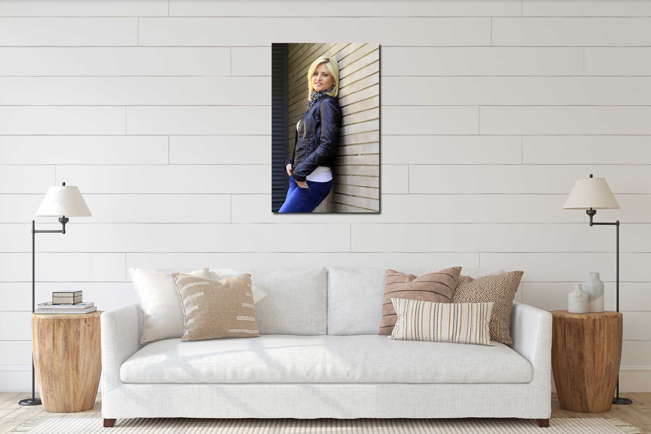 Canvas hanging interior mockup