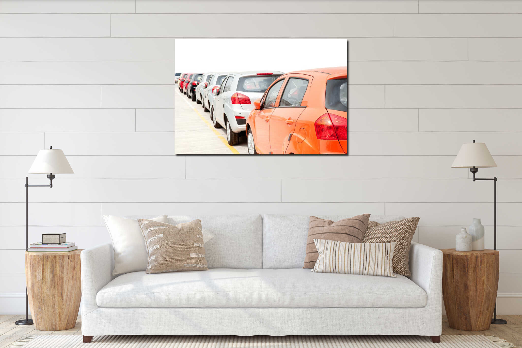 Canvas hanging interior mockup