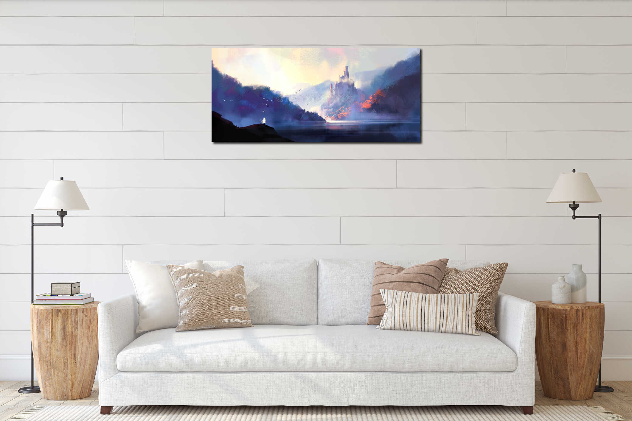 Canvas hanging interior mockup