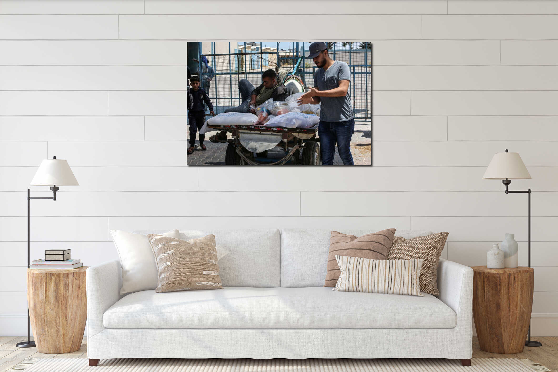 Canvas hanging interior mockup