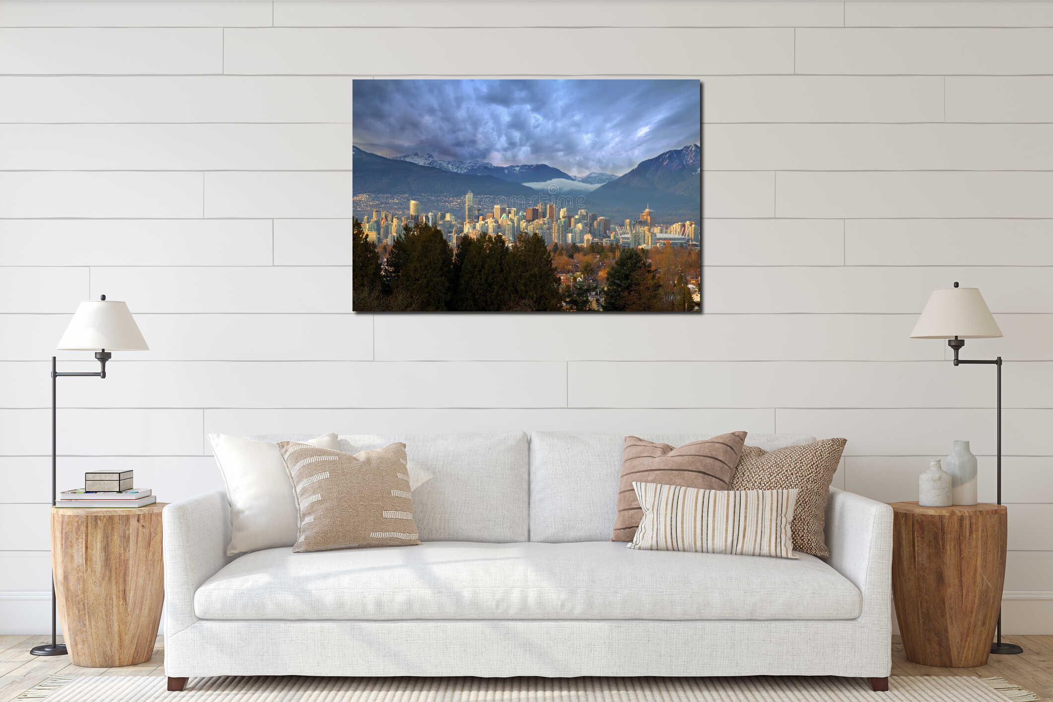 Canvas hanging interior mockup