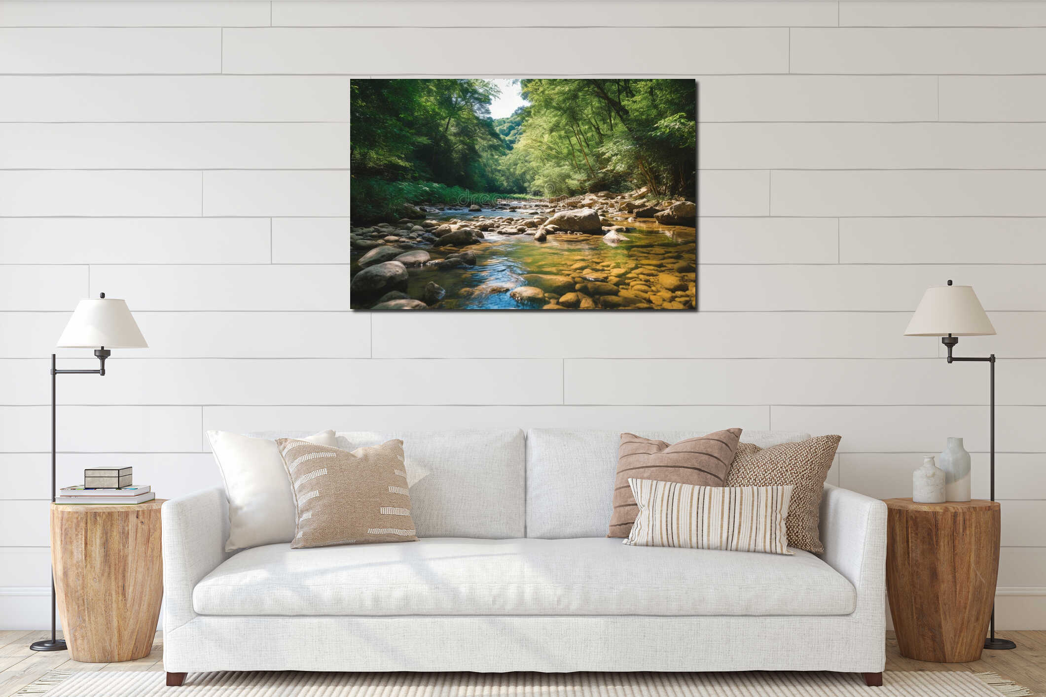 Canvas hanging interior mockup