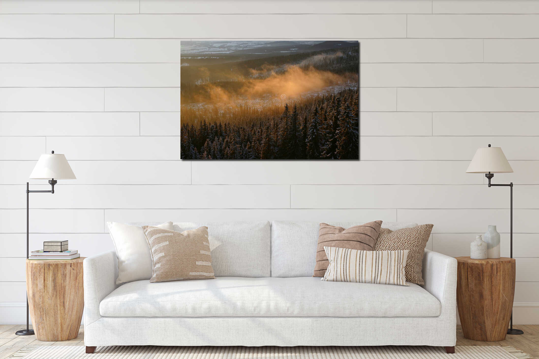 Canvas hanging interior mockup