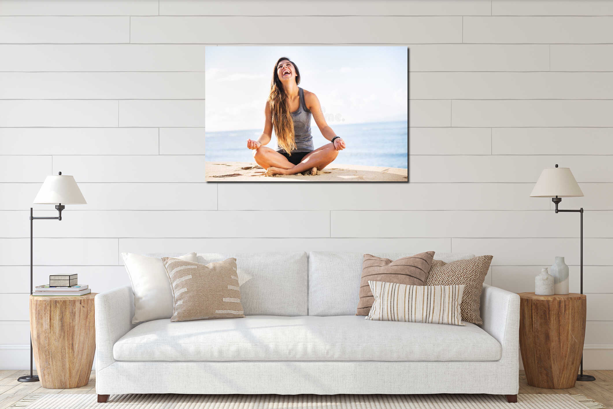 Canvas hanging interior mockup