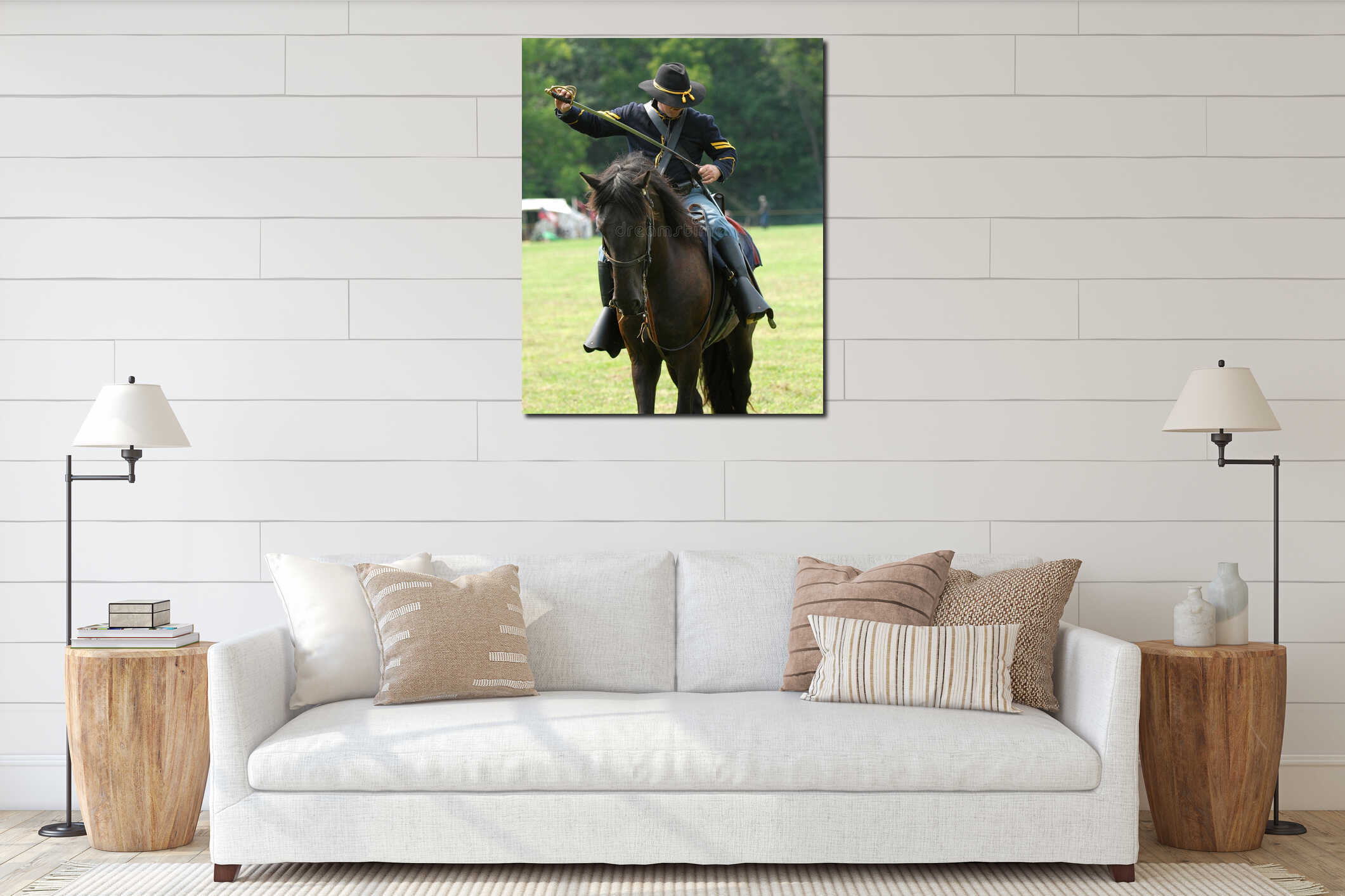 Canvas hanging interior mockup