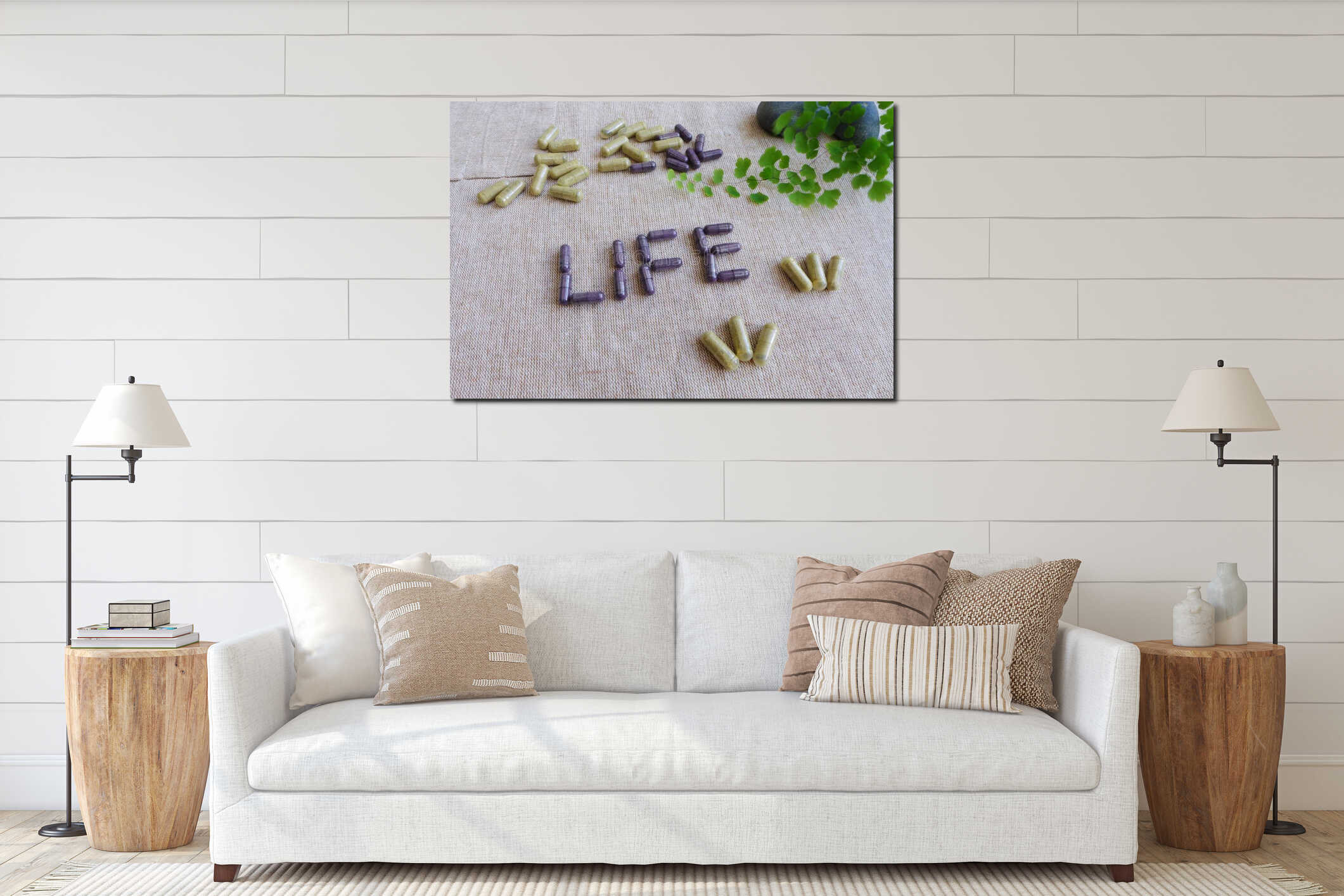 Canvas hanging interior mockup