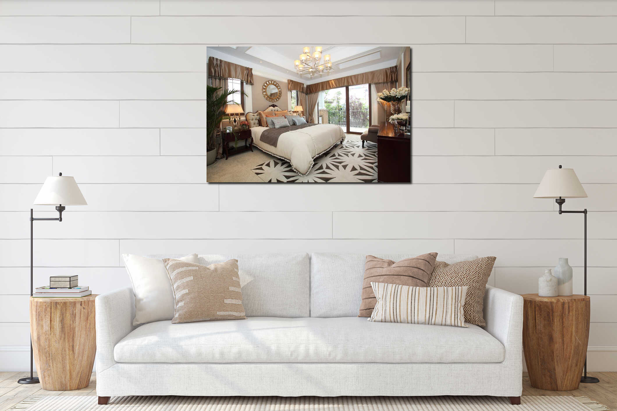 Canvas hanging interior mockup