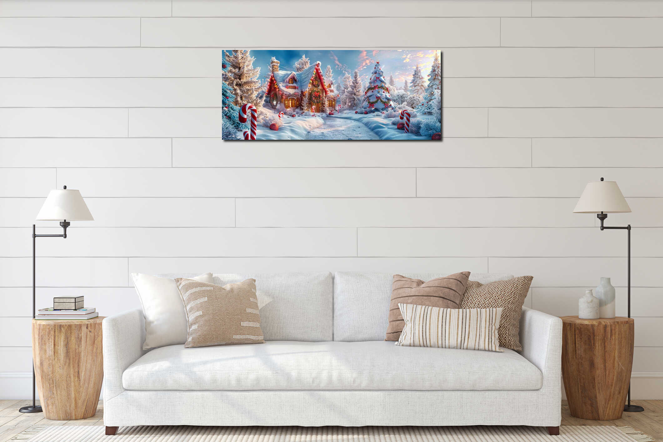 Canvas hanging interior mockup