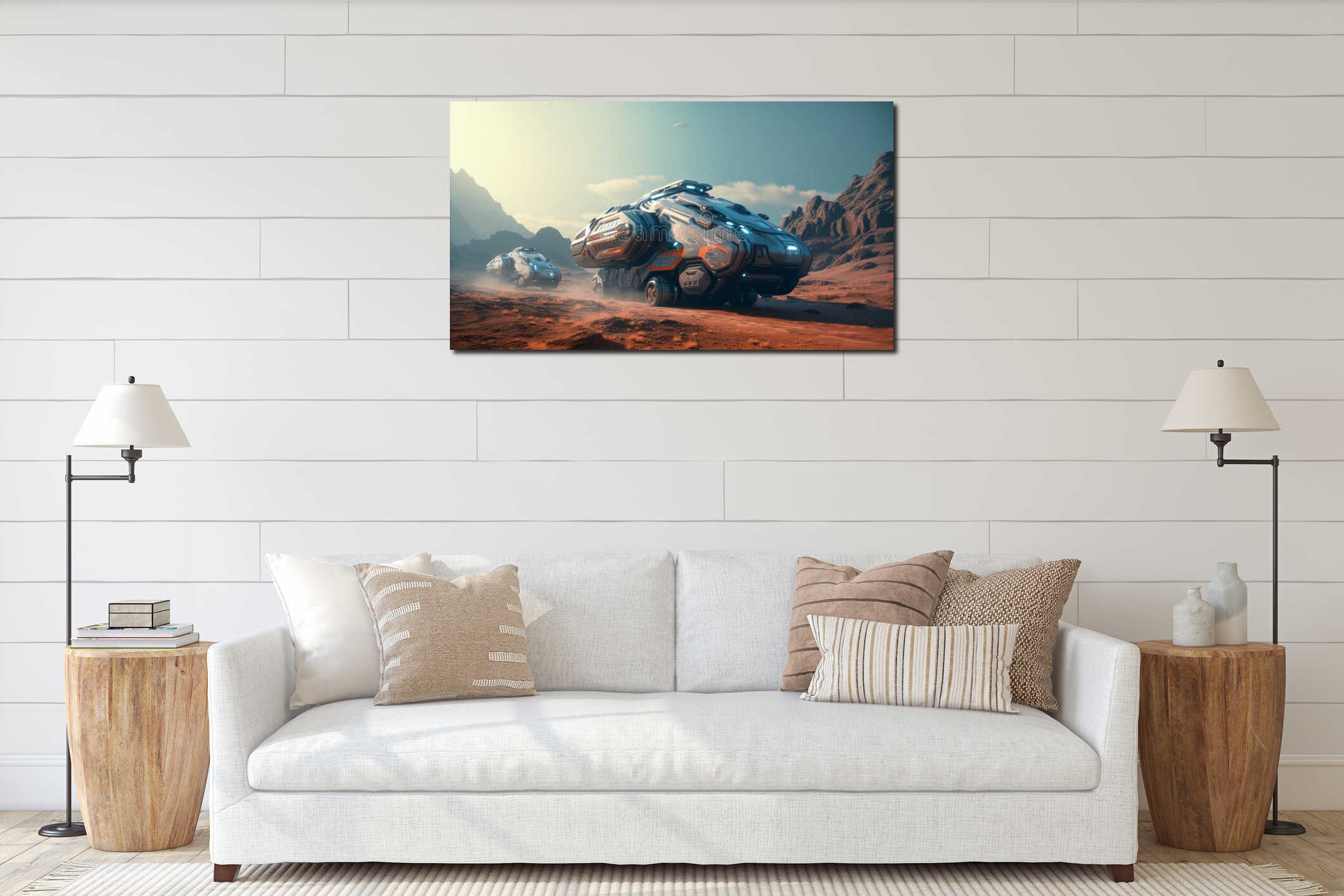 Canvas hanging interior mockup