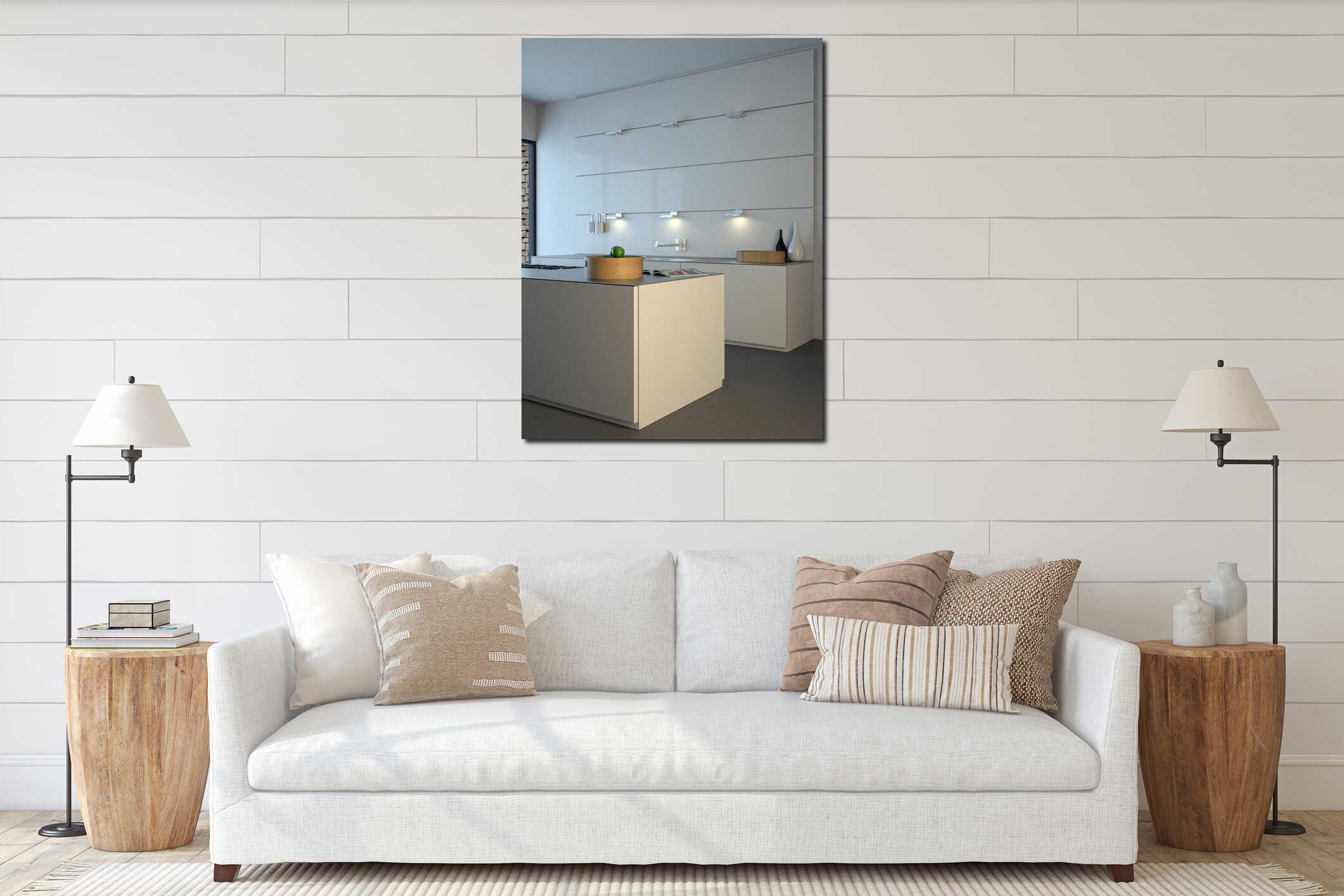 Canvas hanging interior mockup