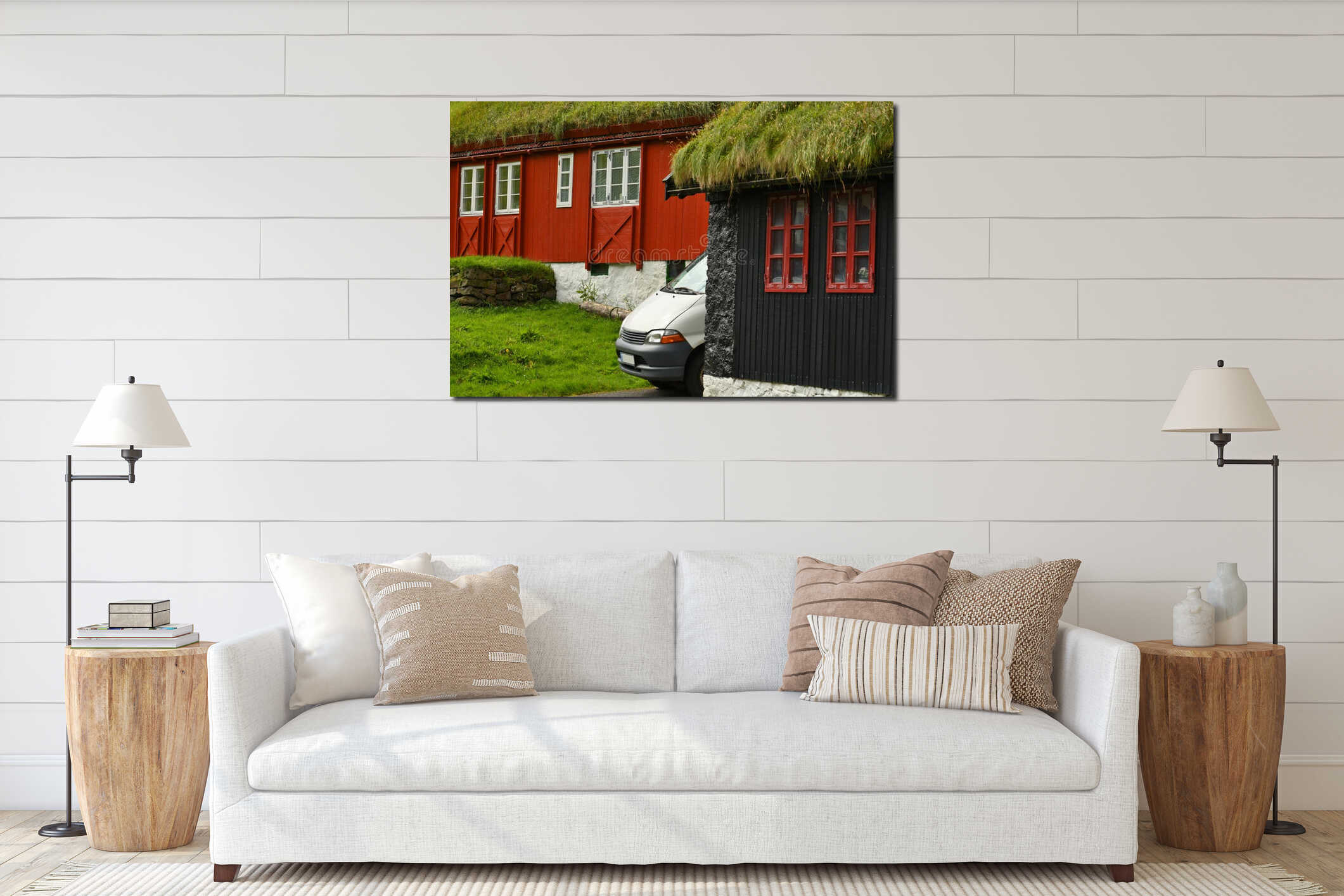 Canvas hanging interior mockup