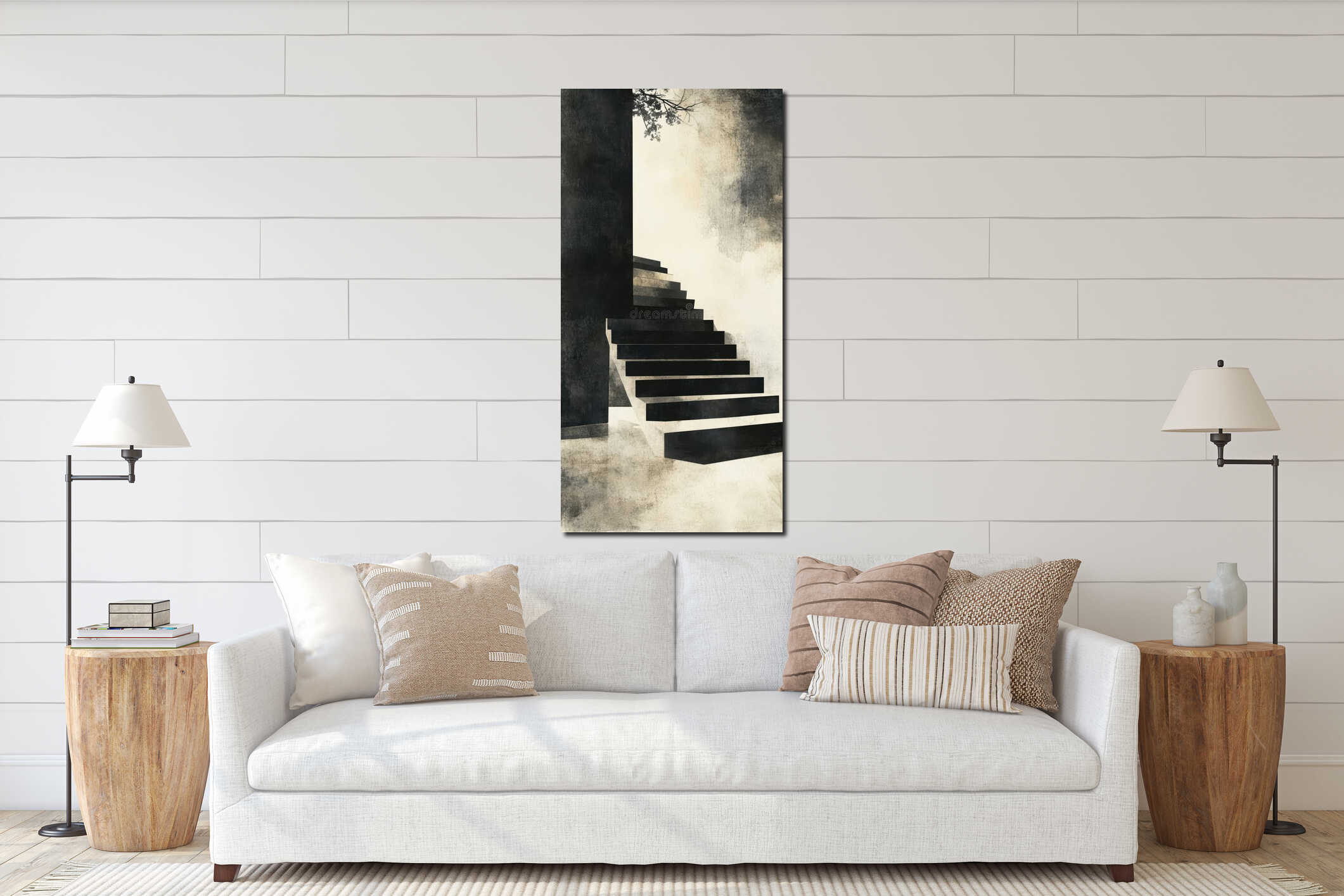 Canvas hanging interior mockup