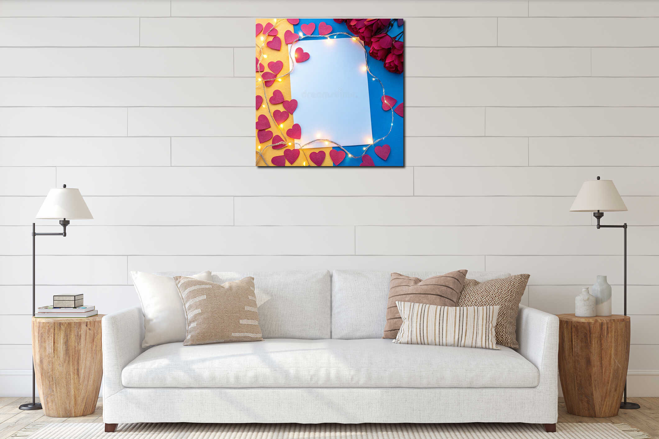 Canvas hanging interior mockup