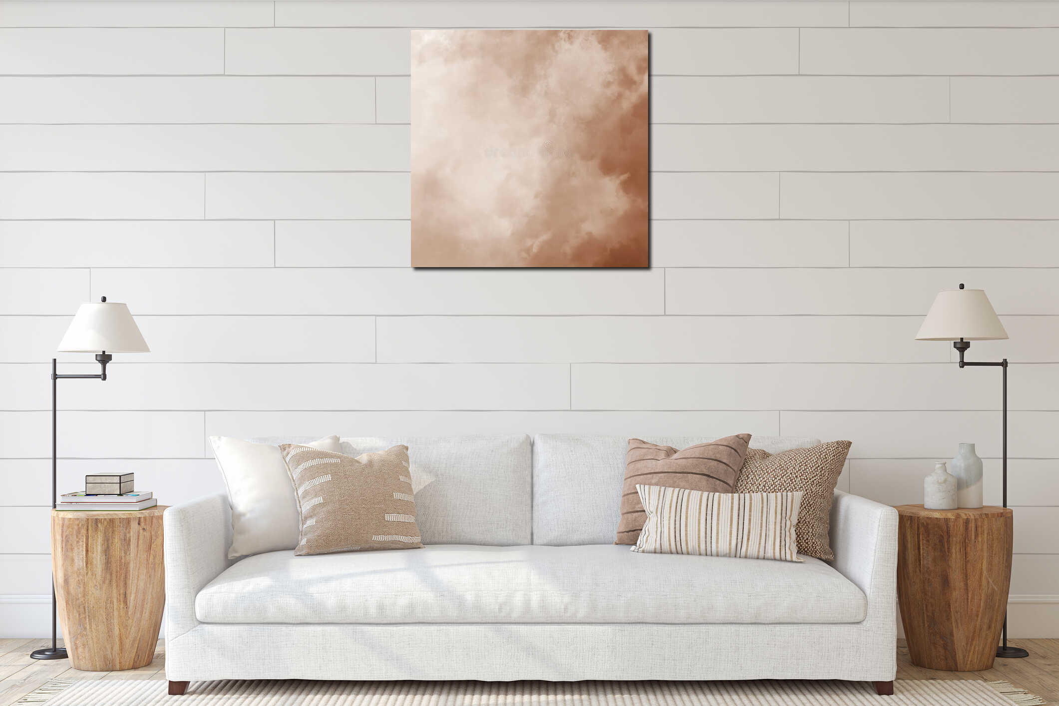Canvas hanging interior mockup