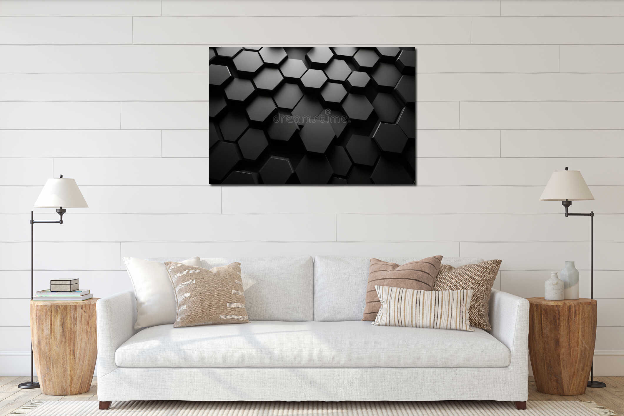 Canvas hanging interior mockup