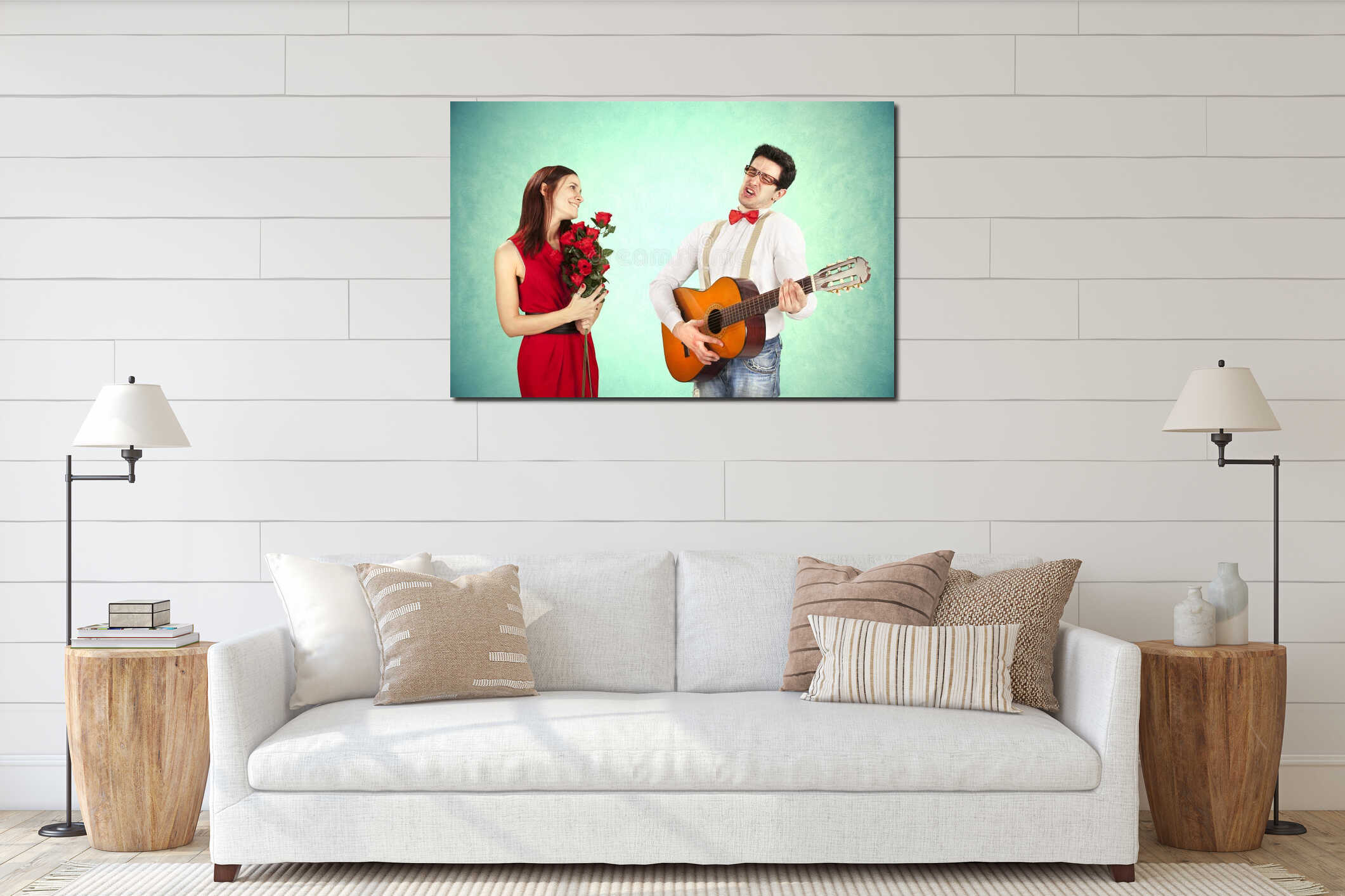 Canvas hanging interior mockup