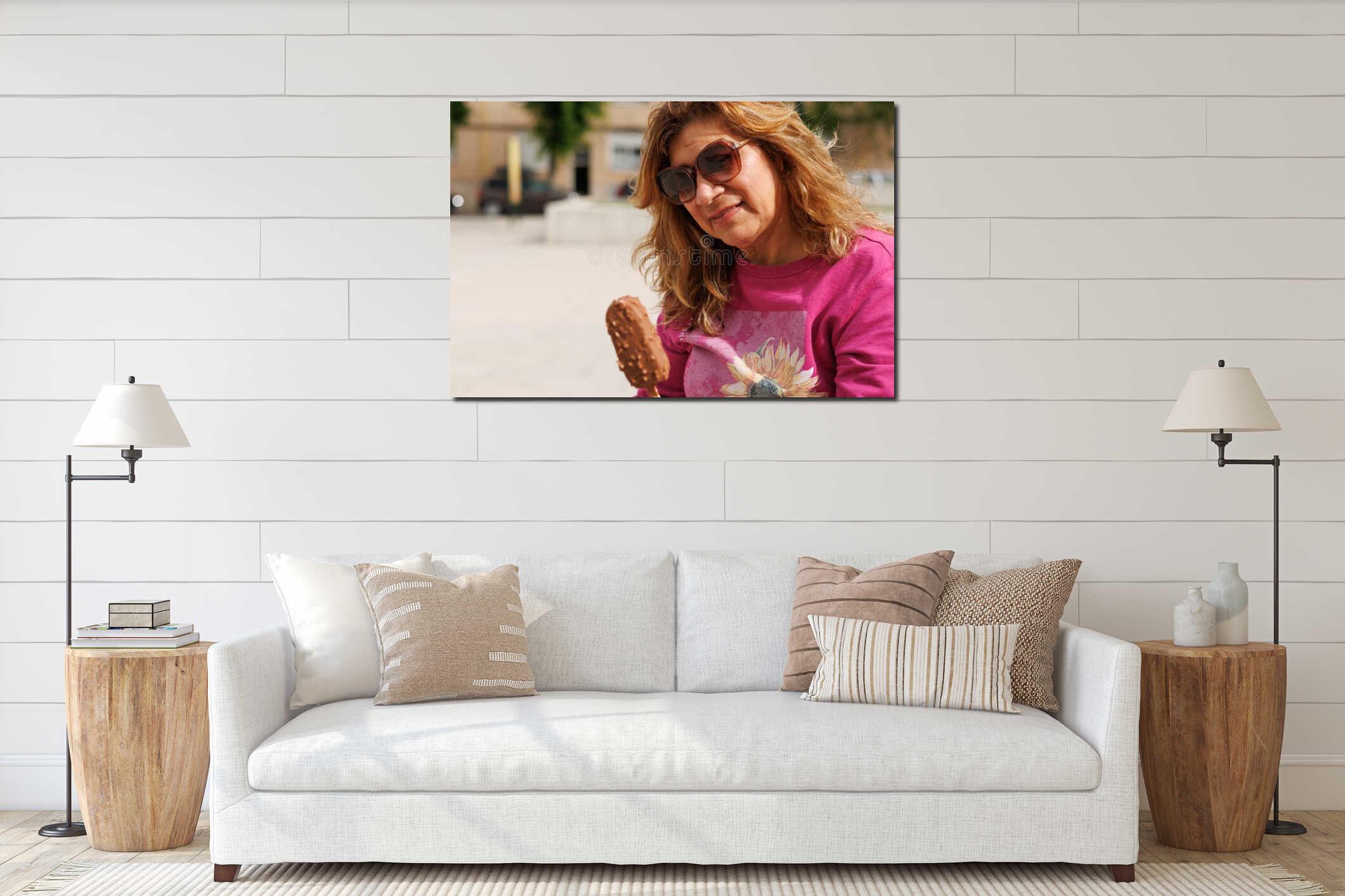 Canvas hanging interior mockup