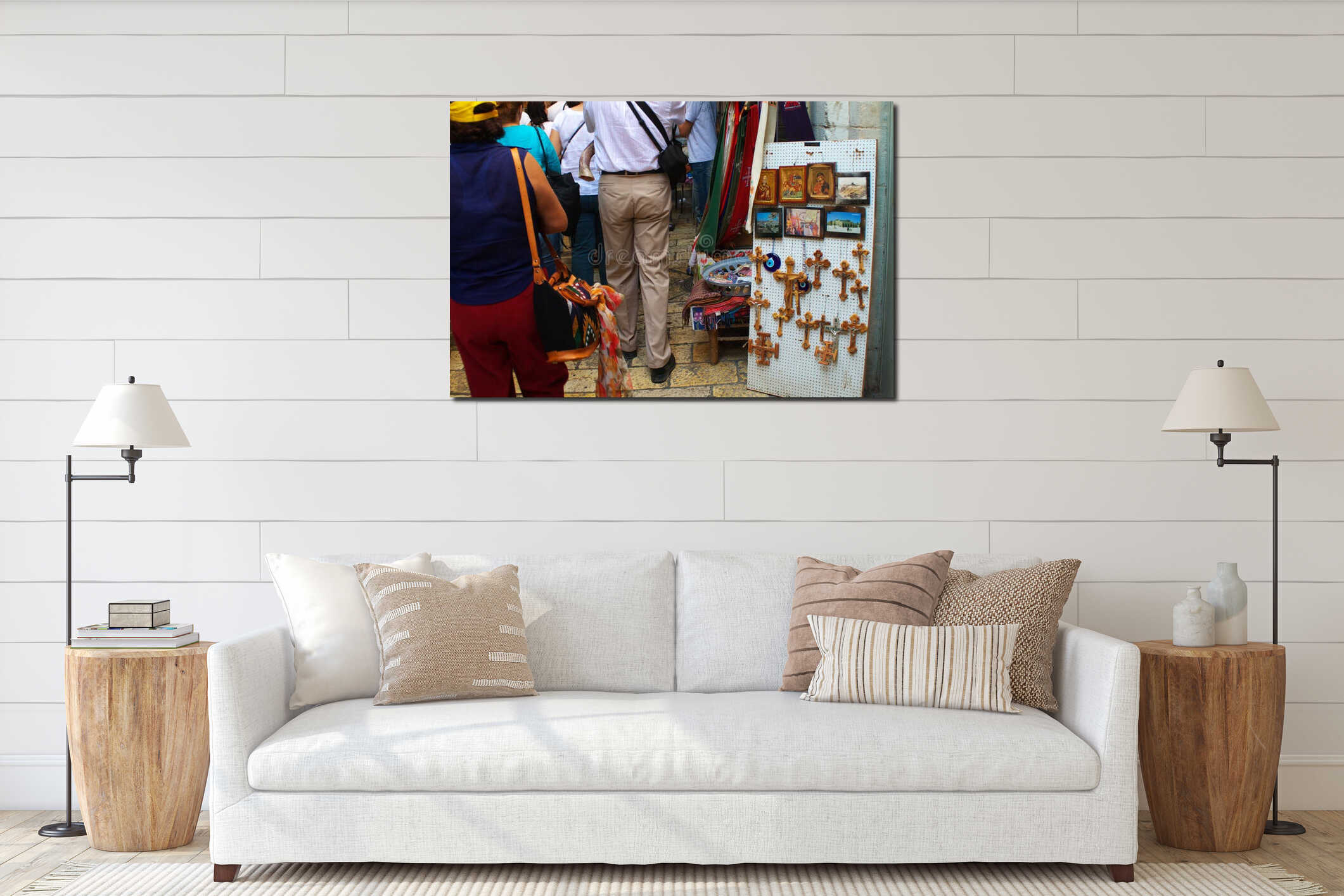 Canvas hanging interior mockup