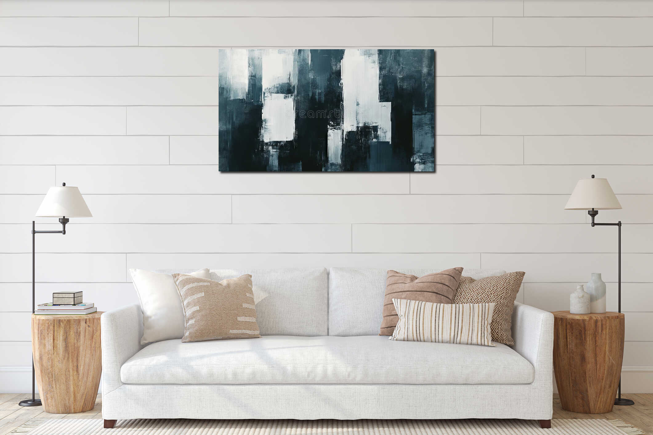 Canvas hanging interior mockup