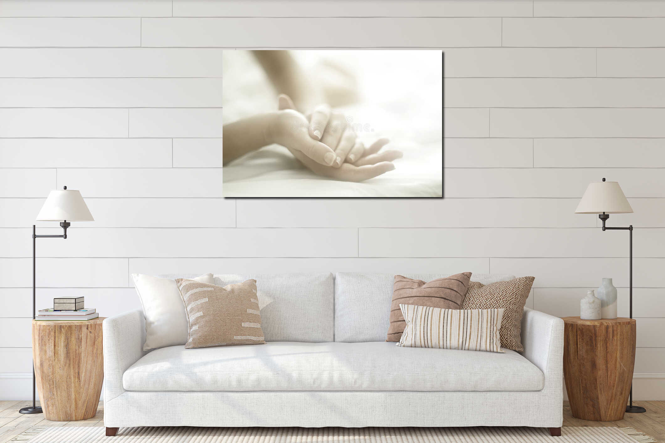 Canvas hanging interior mockup