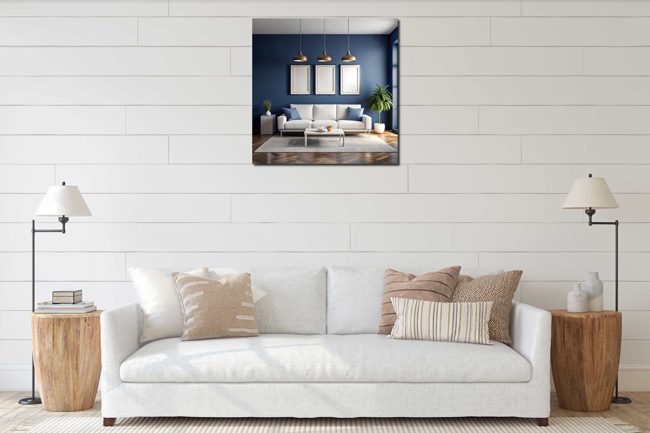 Canvas hanging interior mockup