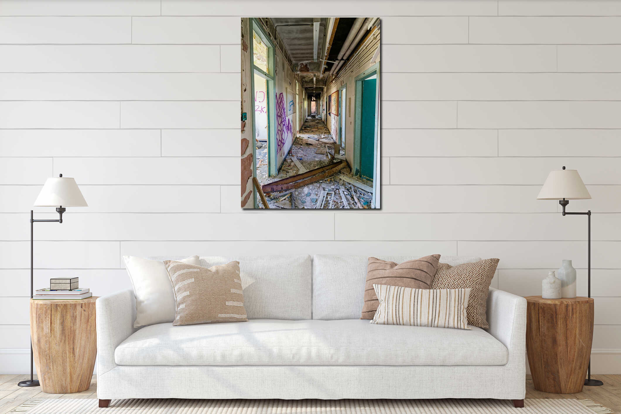 Canvas hanging interior mockup