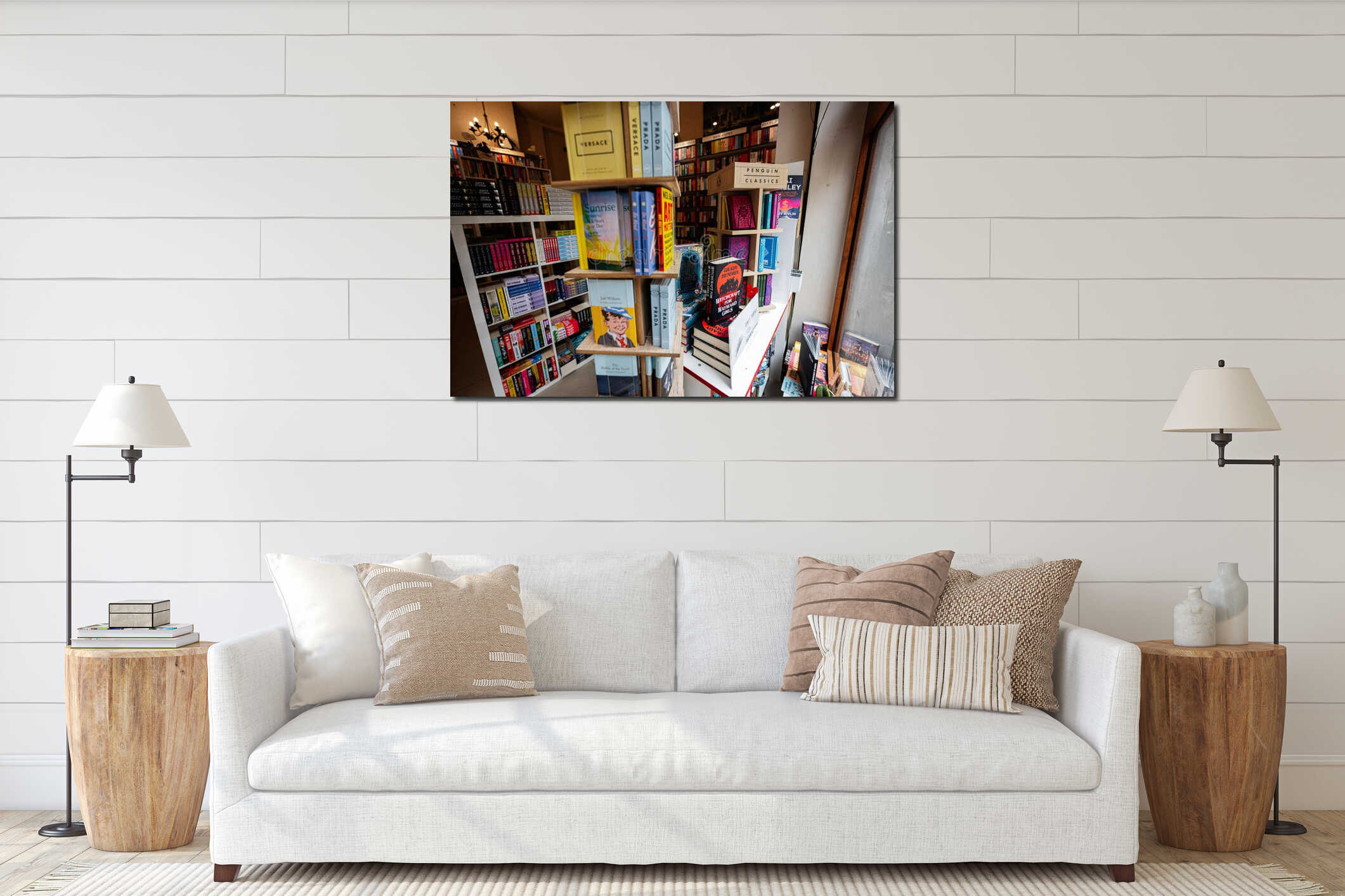 Canvas hanging interior mockup