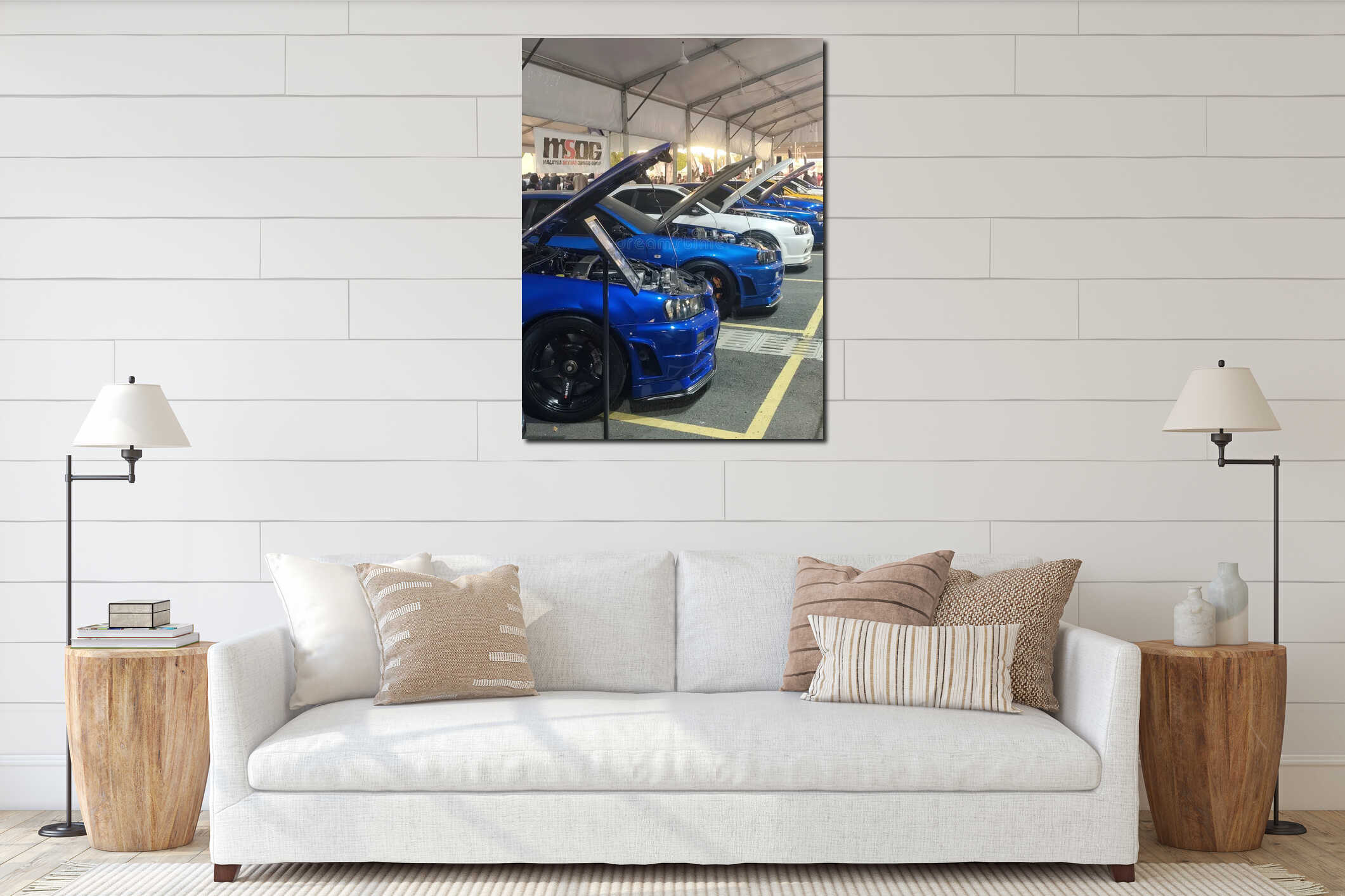 Canvas hanging interior mockup