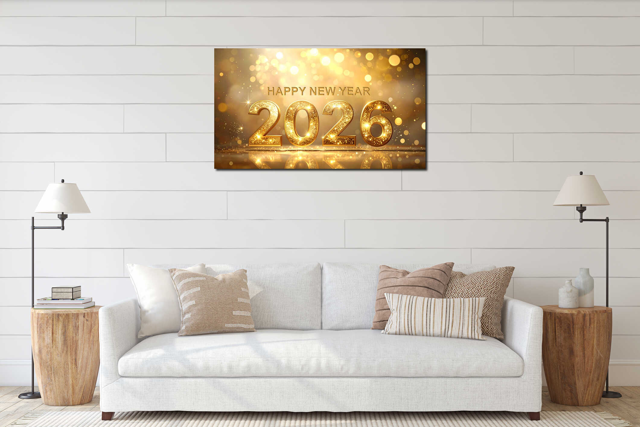 Canvas hanging interior mockup