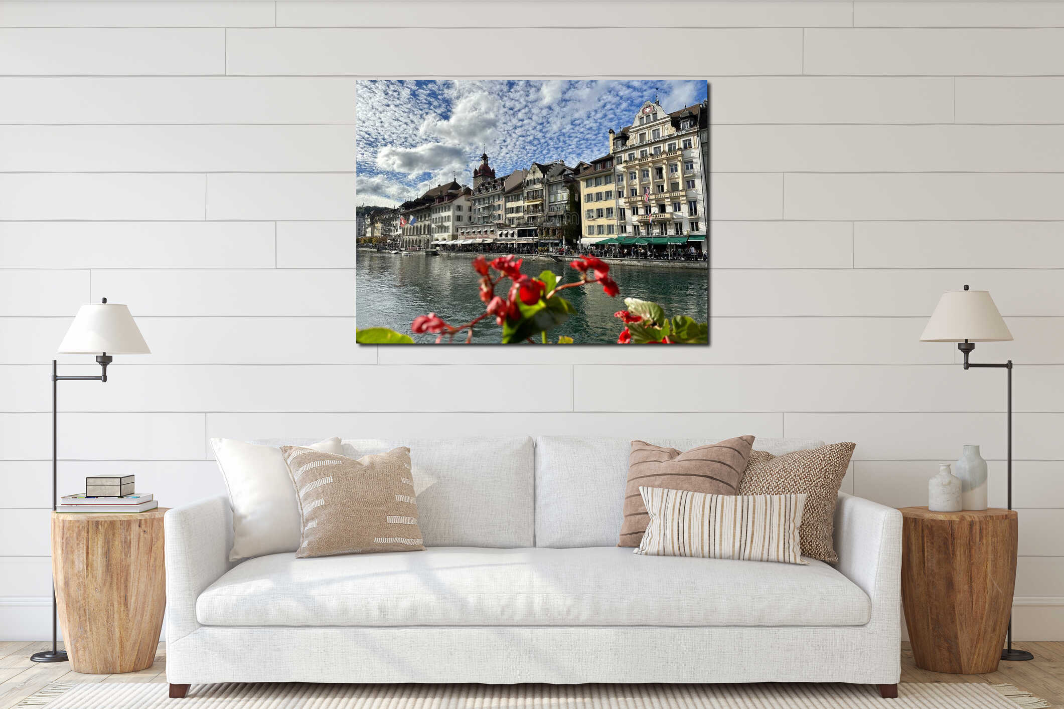 Canvas hanging interior mockup