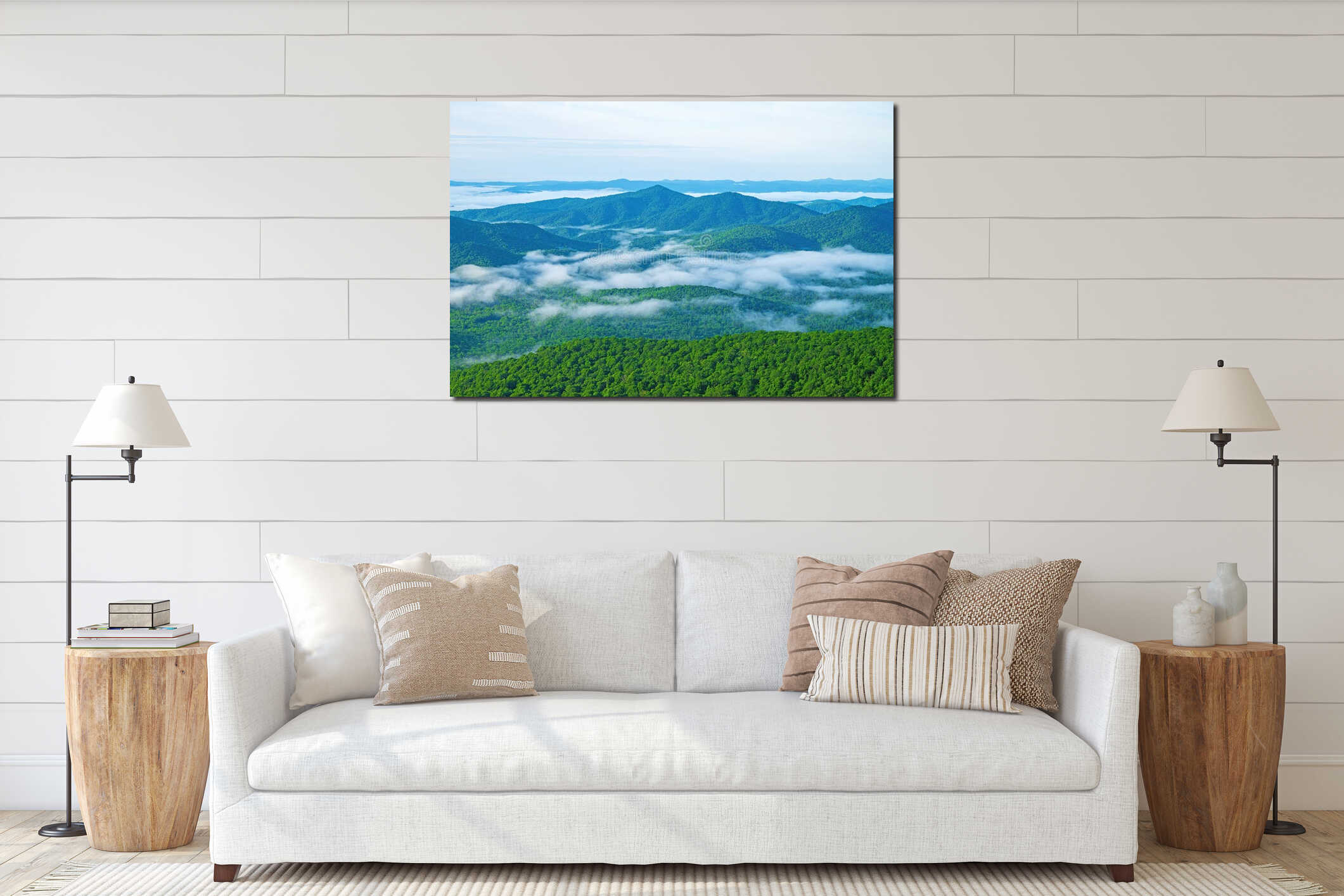 Canvas hanging interior mockup
