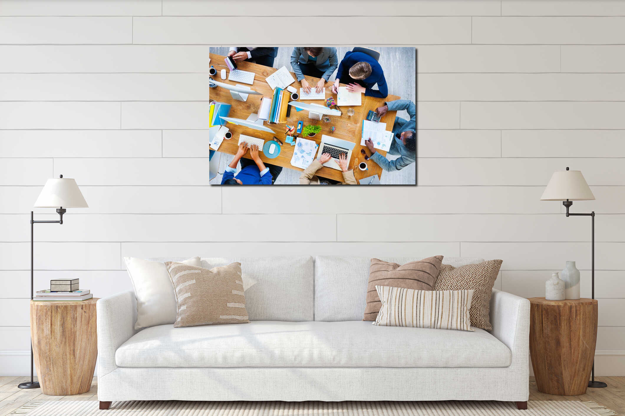 Canvas hanging interior mockup