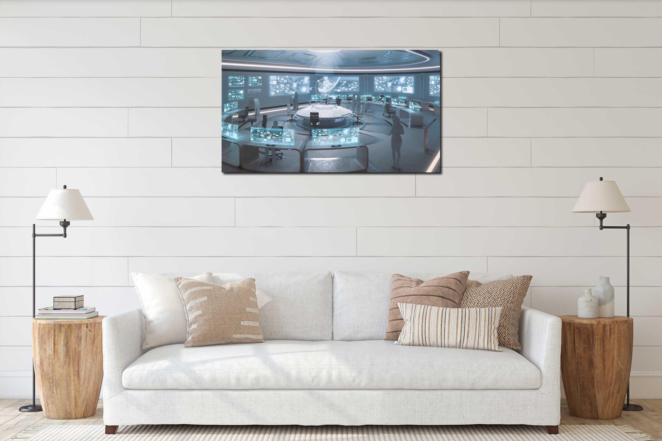 Canvas hanging interior mockup