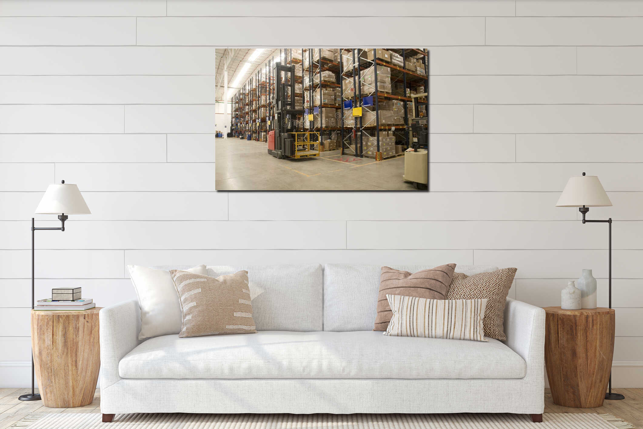 Canvas hanging interior mockup