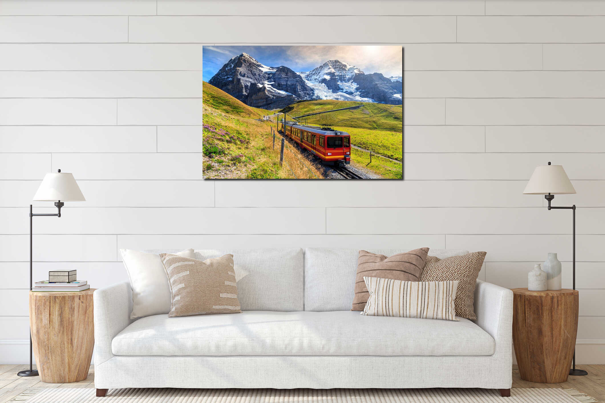Canvas hanging interior mockup