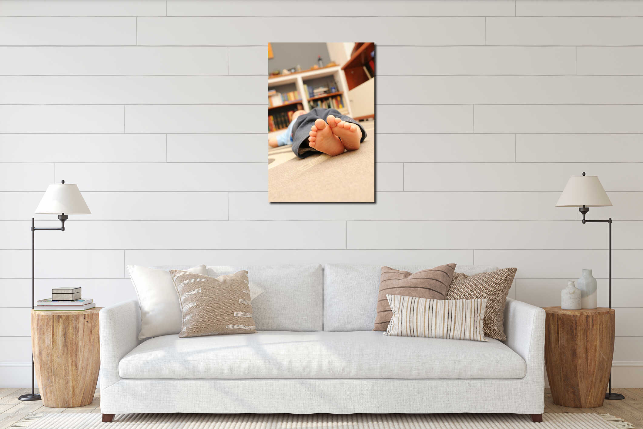Canvas hanging interior mockup