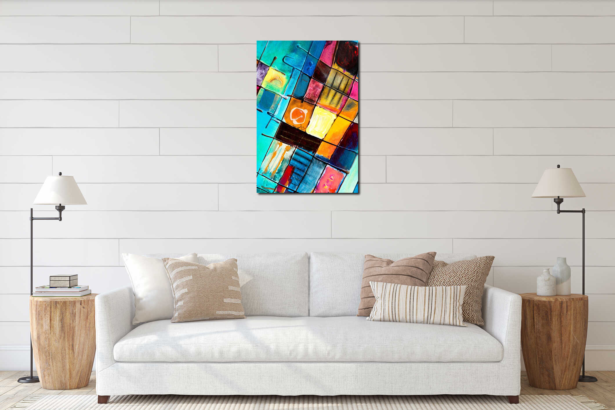 Canvas hanging interior mockup