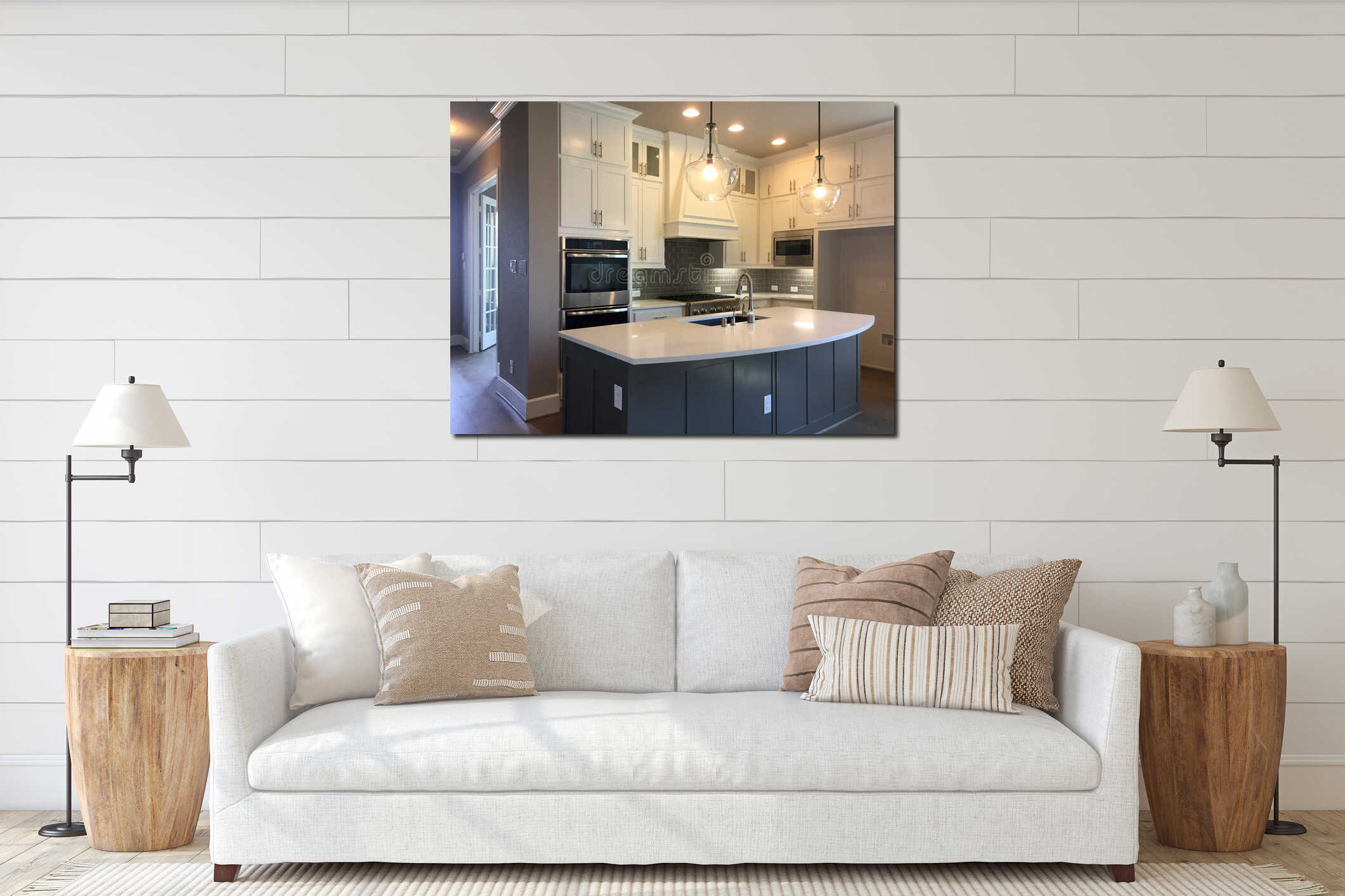 Canvas hanging interior mockup